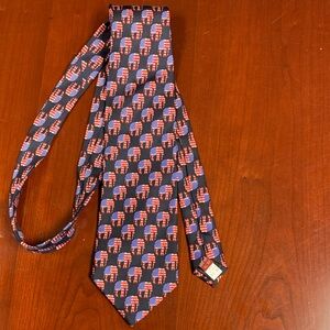 Vintage Patriotic Silk Tie Museum Artifacts (Elephants USA Flag Republicans)